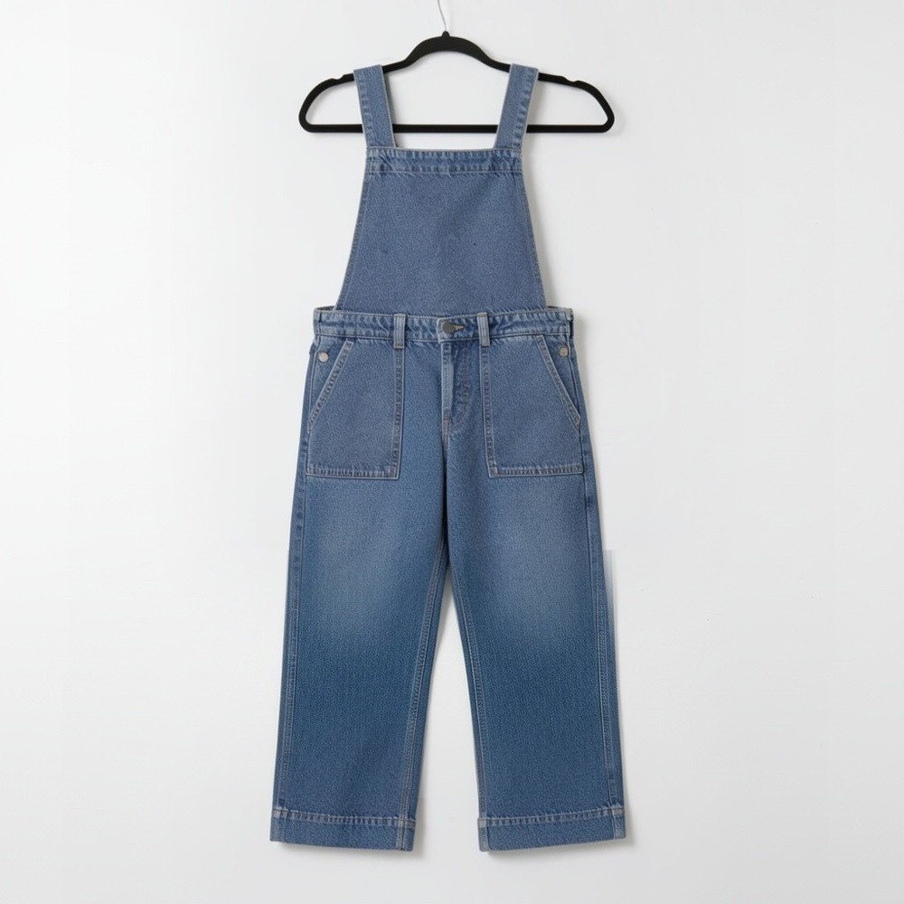 &Denim H&M Overalls Size 4 Blue Wide Leg Adjustable Strap Bib Dungarees Boho